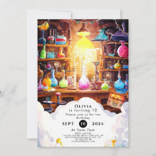 Invitation Fun Watercolor Editable Scientifique Anniversaire