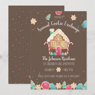 Invitation Fun Watercolor Gingerbread Holiday Cookie Exchange