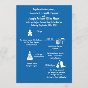 Invitation Fun Whimsy Timeline Mariage