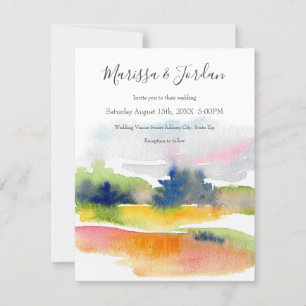 Invitation 'Fun with Watercolor Brushstrokes' Abstrait