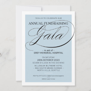 Invitation FUNDRAISING GALA événement fancy élégant bleu pâle