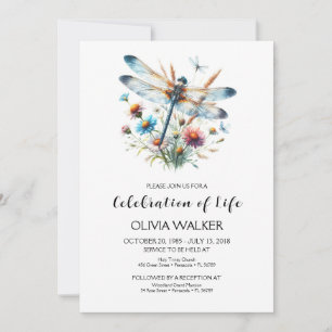 Invitation Funérailles de libellules Célébrer la vie
