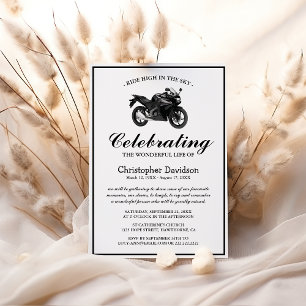 Invitation Funérailles moto   Célébration de la sympathie de 