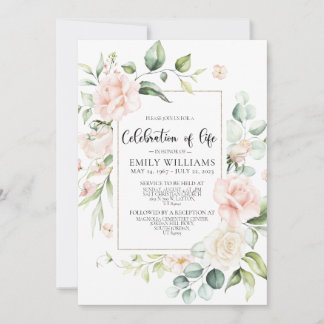 Invitation funéraire rose vif