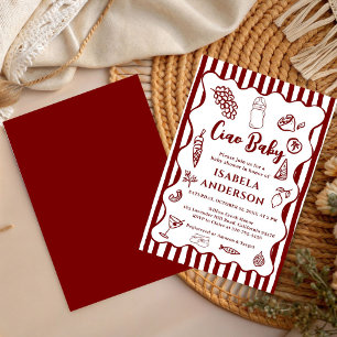 Invitation Funky Ciao Baby Dessin Main Baby Shower Italien