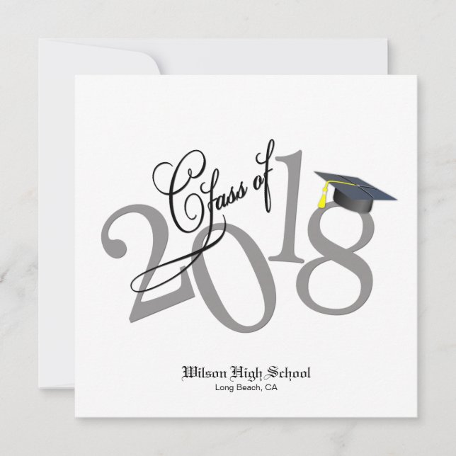 Invitation Funky Class of 2018 Graduation (Devant)