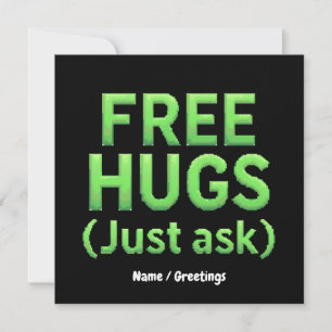 Invitation Funky Free Hugs Posez-Vous Simplement À La Famille