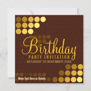Invitation Funky Groove Gold Disco Party Anniversaire Invitat