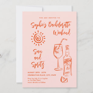 Invitation Funky Hand Drabble Retro Bachelorette Party
