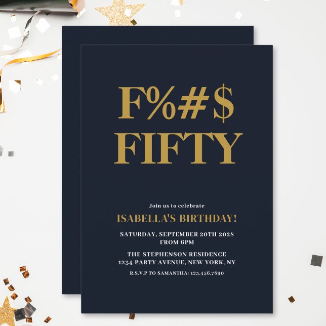 Invitation Funny 50e anniversaire Le F Mot Humoristique (Celebrate the big Five Oh! with humor and style. )