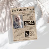 Funny 60th Birthday Newspaper Cover Photo