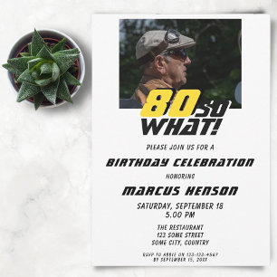 Invitation Funny 80 alors que Citer photo 80e anniversaire