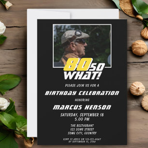 Invitation Funny 80 alors que Citer photo 80e anniversaire