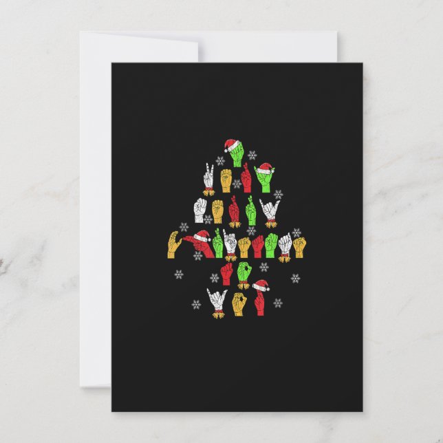 Invitation Funny Asl Christmas American Sign Language (Devant)