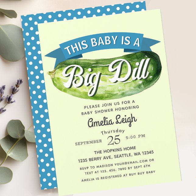 Invitation Funny Big Dill Pickle Boy Baby shower (Créateur téléchargé)