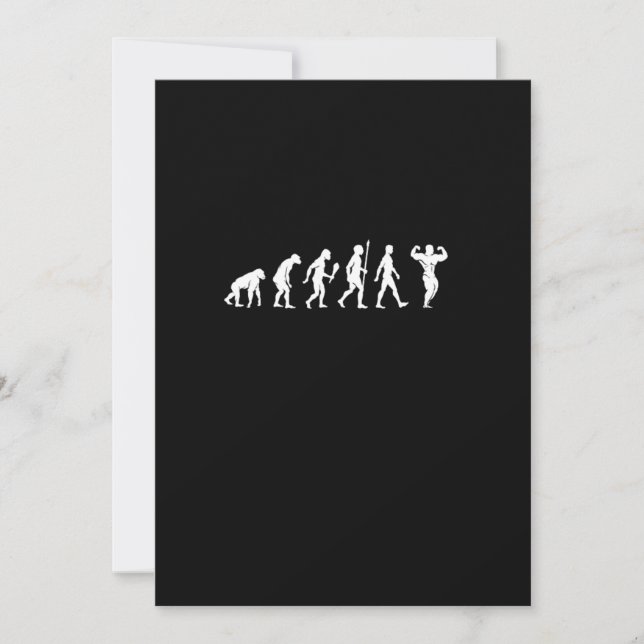 Invitation Funny Bodybuilding Evolution Fitness Gift Idea (Devant)