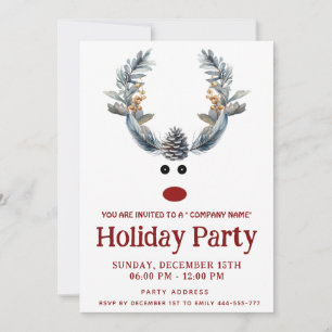 Invitation Funny boho rendeer fête de vacances entreprise