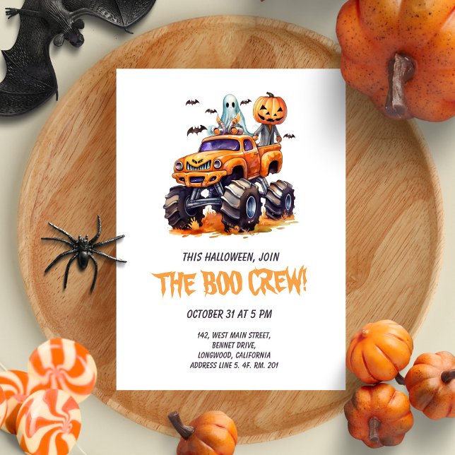 Invitation Funny Boo Crew Modern Kids Halloween Party (Créateur téléchargé)