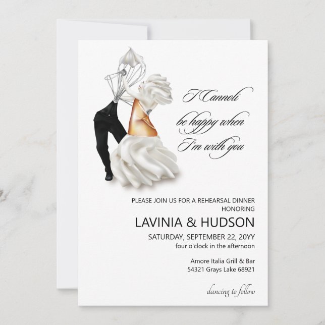 Invitation Funny Cannoli Mariage italien (Devant)