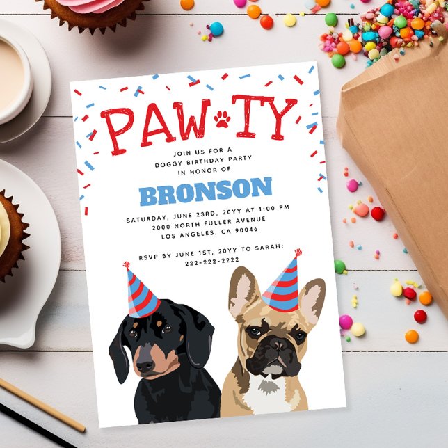Invitation Funny Chien chiot fête d'anniversaire (Créateur téléchargé)