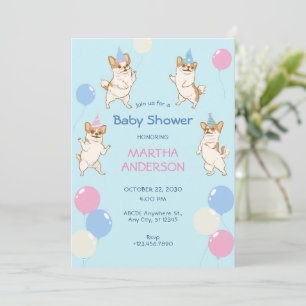 Invitation Funny Chihuahua Chien baby shower de danse