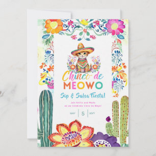Invitation Funny Cinco De Mayo Sip and Salsa Cat FIESTA