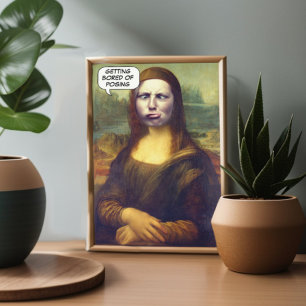 Invitation Funny Custom Mona Lisa Face dans Trou photo