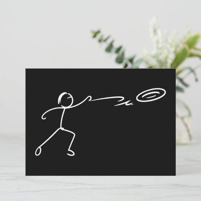 Invitation Funny Disc Golf Art Stickman Disc Golf Lover (Debout devant)