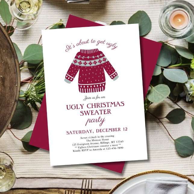 Invitation Funny Festive Noël Sweater Party (Créateur téléchargé)