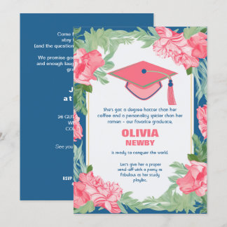 Invitation Funny Floral Brilliance Grad Party