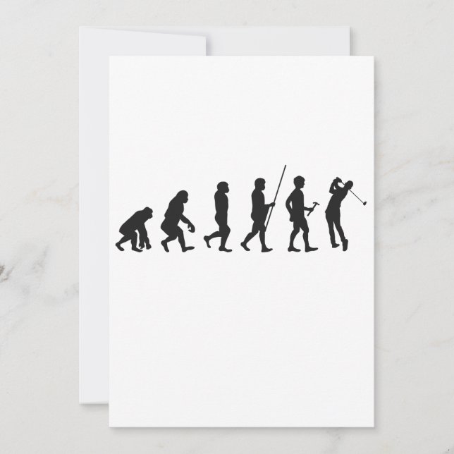 Invitation Funny Golf Evolution of Man Histoire du golf (Devant)