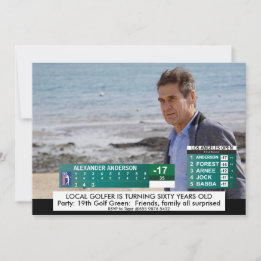 Invitation Funny Golf News  ️ 40e 50e 60e Anniversaire mascul