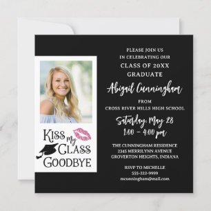 Invitation Funny Graduation KISS MA CLASSE GOODBYE Photo