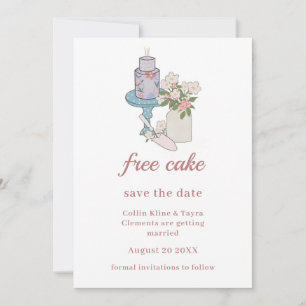 Invitation Funny Gratuit Gâteau Minimaliste Mariage RSVP
