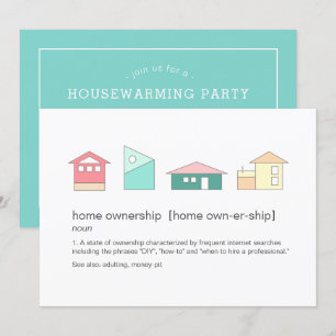 Invitation Funny Home Owners Définition Fête de réchauffement