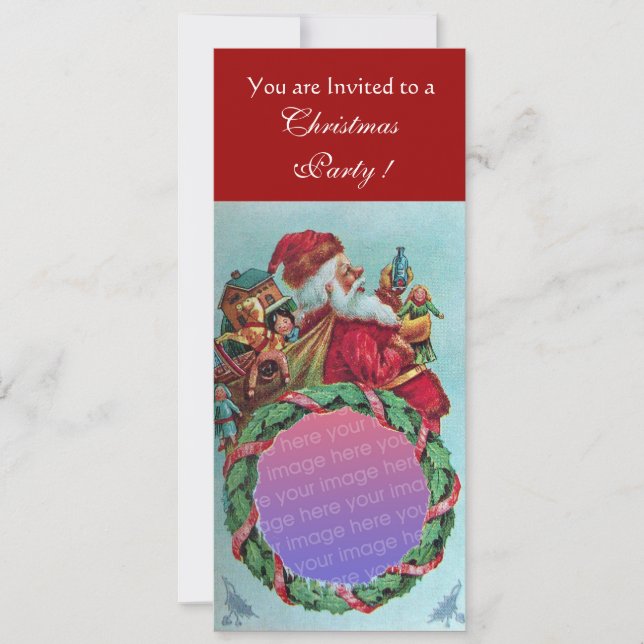 Invitation FUNNY, HUMOUR SANTA CLAUS Modèle photo VINTAGE (Devant)