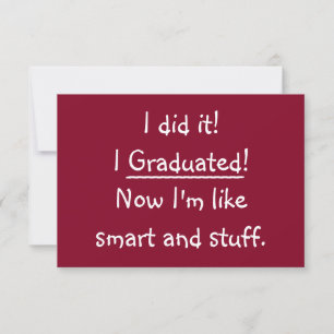 Invitation Funny I Graduation Party - fiche d'invitation