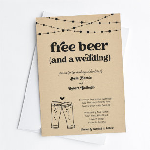 Invitation Funny Libre Bière Mariage à thème