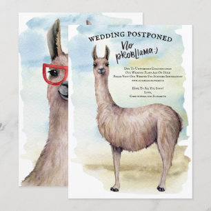 Invitation Funny Llama Mariage aquarellé