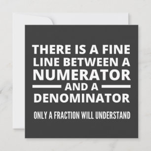 Invitation Funny Math FINE LIGNE NUMÉRATEUR DENOMINATEUR