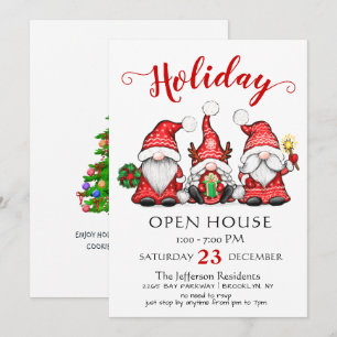 Invitation Funny Père Noël Gnomes Noël Holiday Open House