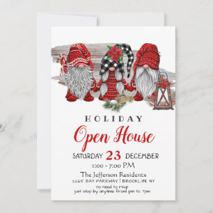 Invitation Funny Père Noël Gnomes Noël Holiday Open House