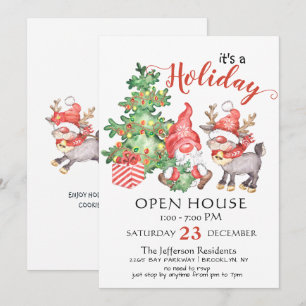 Invitation Funny Père Noël Gnomes Noël Holiday Open House