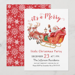 Invitation Funny Père Noël Joyeux Noël Petite fête