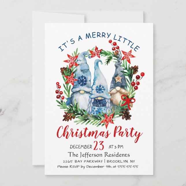 Invitation Funny Père Noël Joyeux Noël Petite fête (Devant)