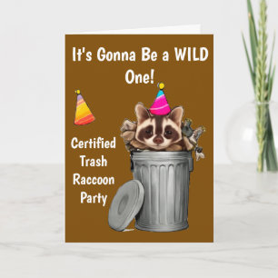 Invitation Funny Raccoon poubelle conception d'anniversaire