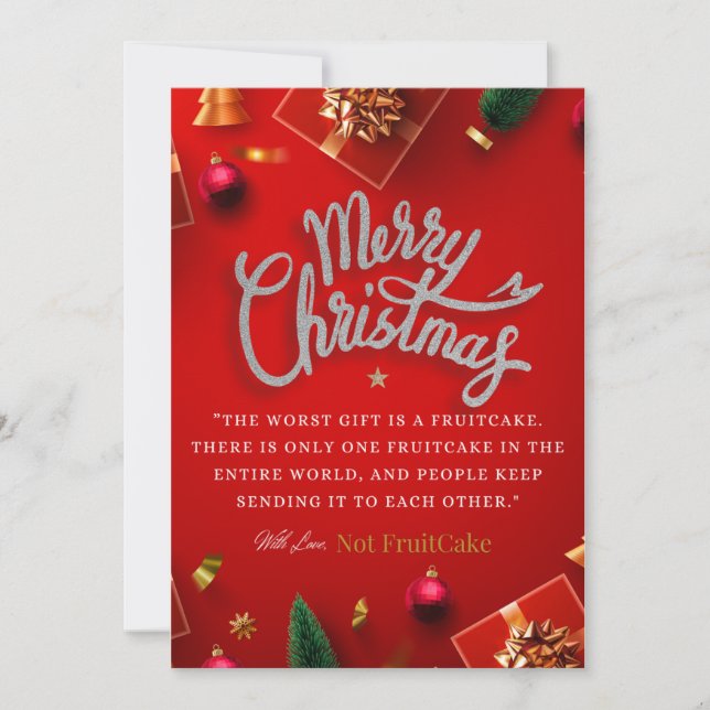Invitation Funny Red Christmas Greeting Card (Devant)