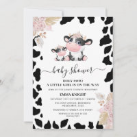 Funny rose Floral Saint Vache Baby shower d'impres