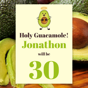Invitation Funny saint guacamole jeu de 30e anniversaire fête
