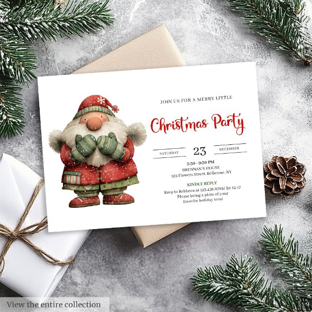Invitation Funny Santa Claus Playful Editable Digital Party  (Funny Santa Claus Playful Editable Digital Party Invite

)